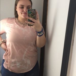 Arizona pink tie dye V-neck t-shirt